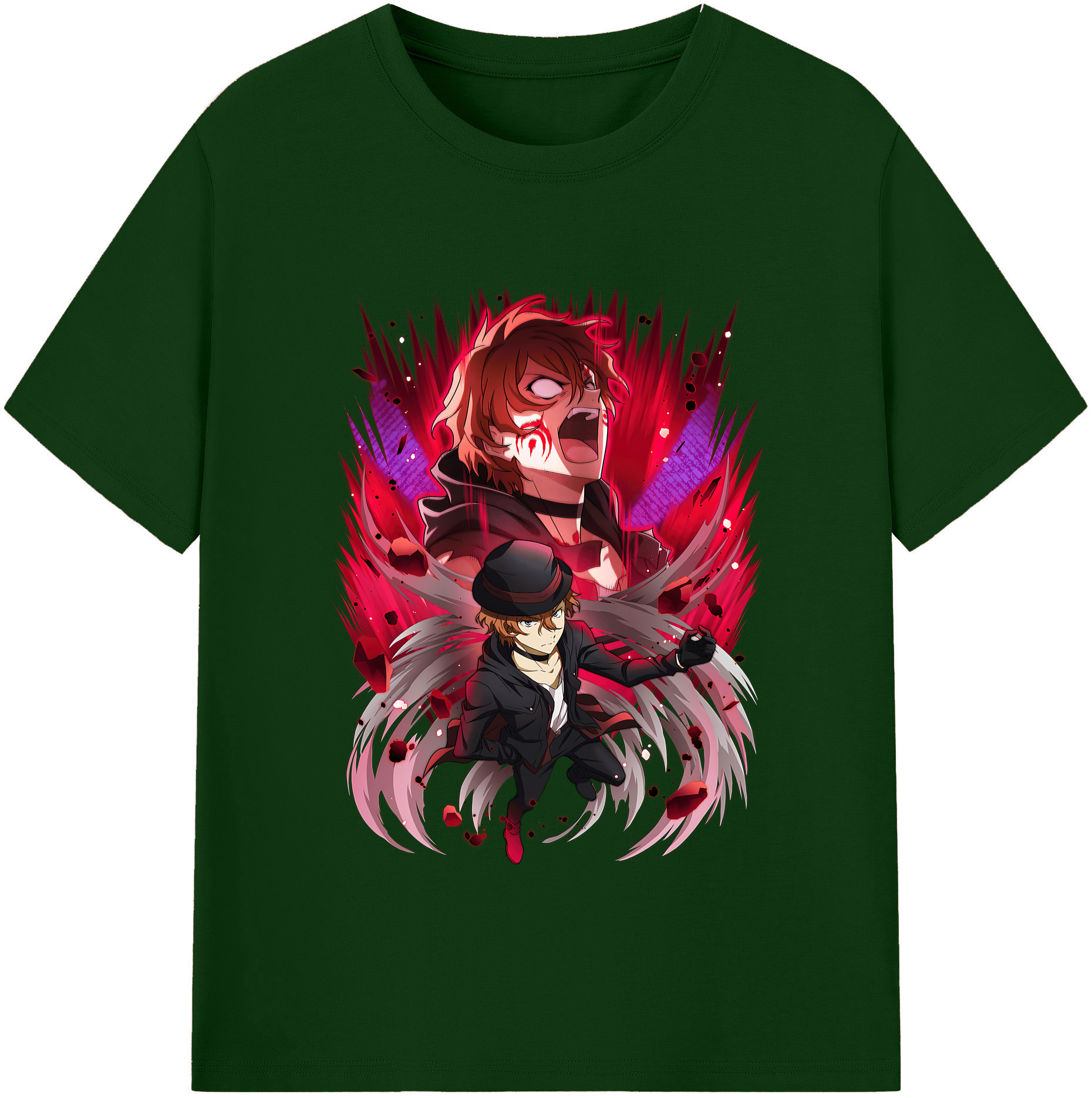 （画像用） 文豪ストレイドッグス Bungo Stray Dogs 綿100％半袖Tシャツ（フロントプリント）